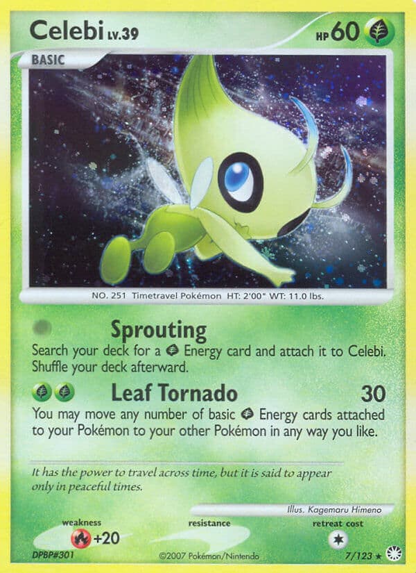 Celebi — Mysterious Treasures Pokémon card