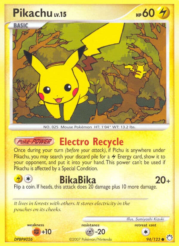 Pikachu — Mysterious Treasures Pokémon card