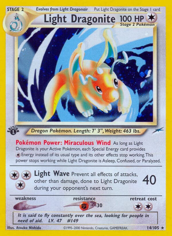 Light Dragonite — Neo Destiny Pokémon card