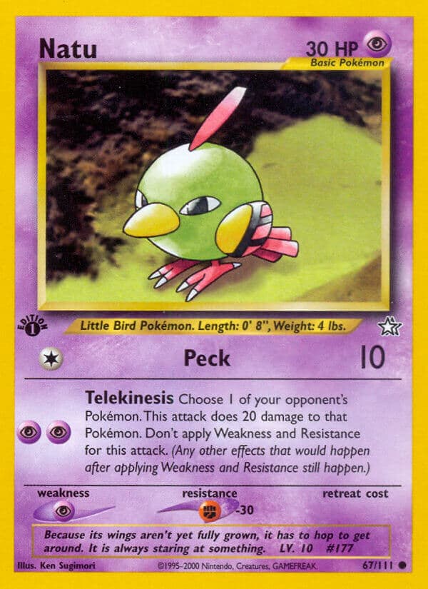 Natu — Neo Genesis Pokémon card