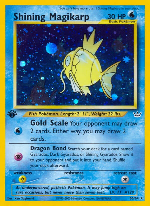 Shining Magikarp — Neo Revelation Pokémon card