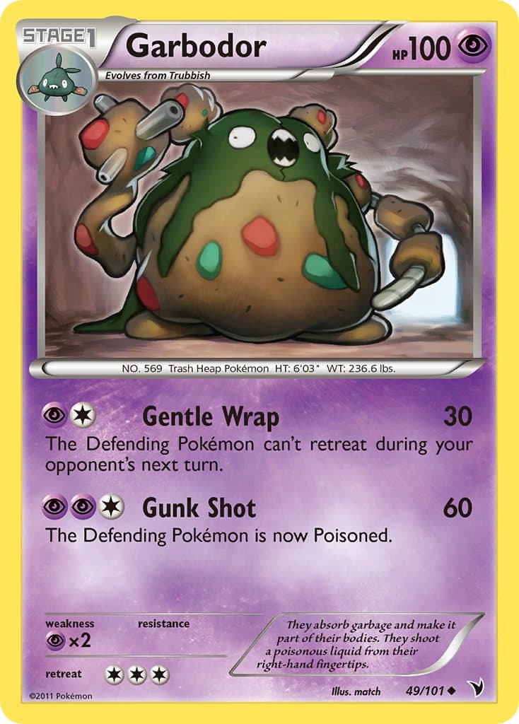 Garbodor — Noble Victories Pokémon card