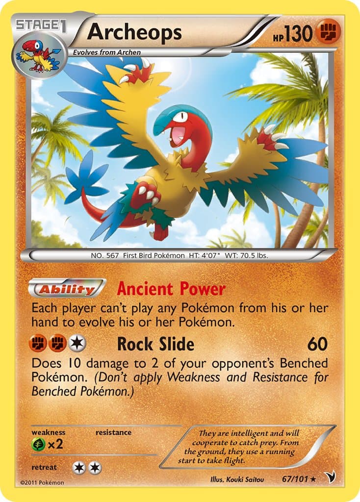 Archeops — Noble Victories Pokémon card