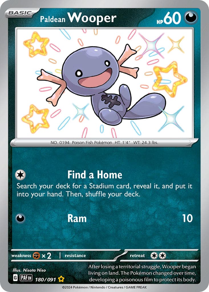 Paldean Wooper — Paldean Fates Pokémon card