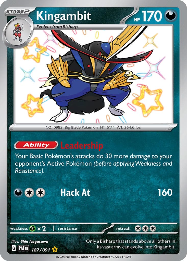 Kingambit — Paldean Fates Pokémon card