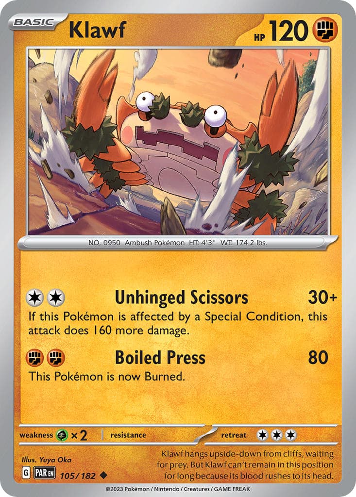 Klawf — Paradox Rift Pokémon card
