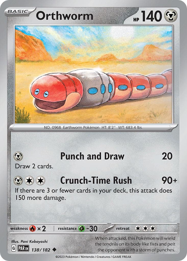 Orthworm — Paradox Rift Pokémon card
