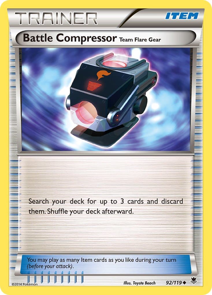 Battle Compressor Team Flare Gear — Phantom Forces Pokémon card