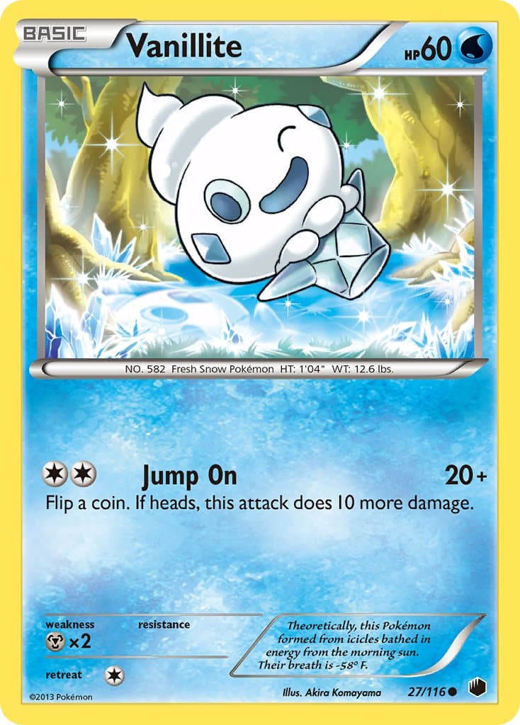 Vanillite — Plasma Freeze Pokémon card