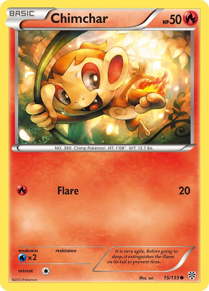 Chimchar — Plasma Storm Pokémon card