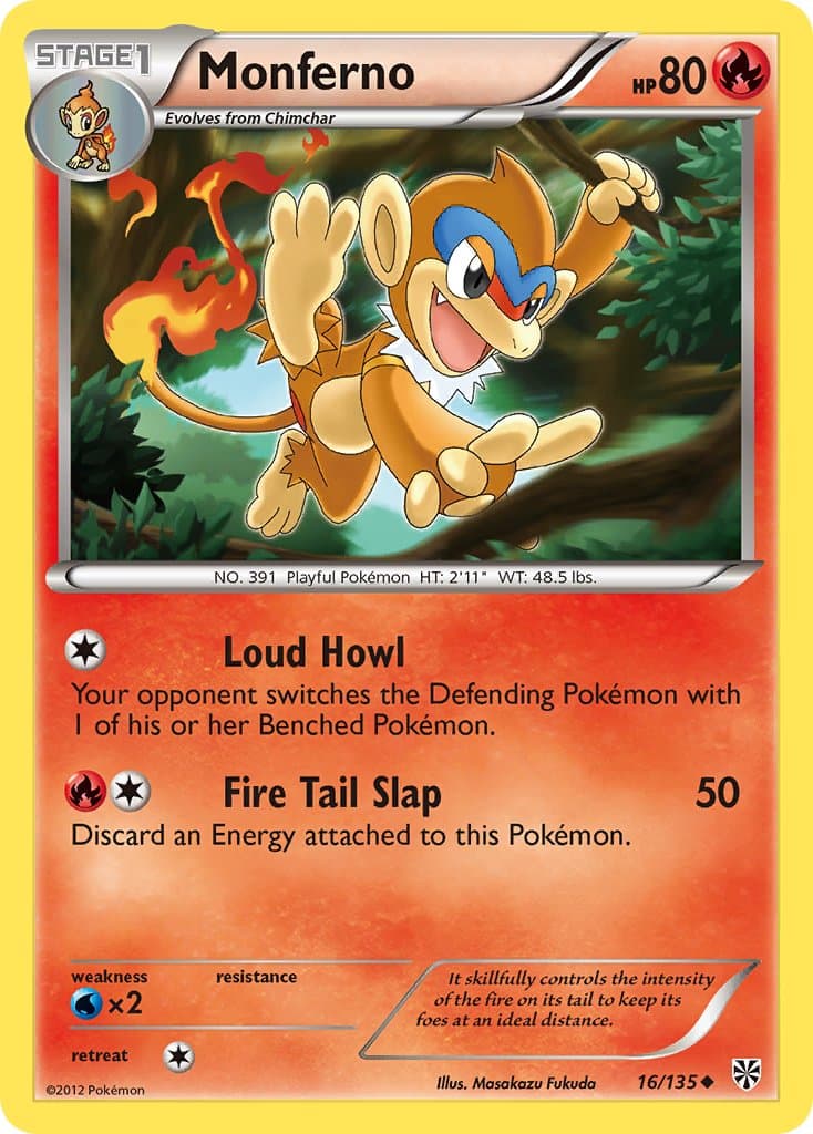 Monferno — Plasma Storm Pokémon card