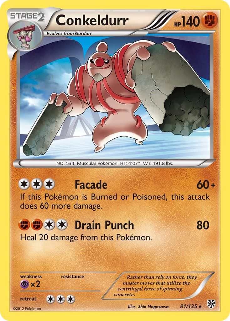 Conkeldurr — Plasma Storm Pokémon card