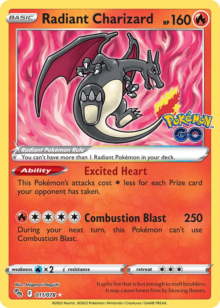 Radiant Charizard — Pokemon Go Pokémon card