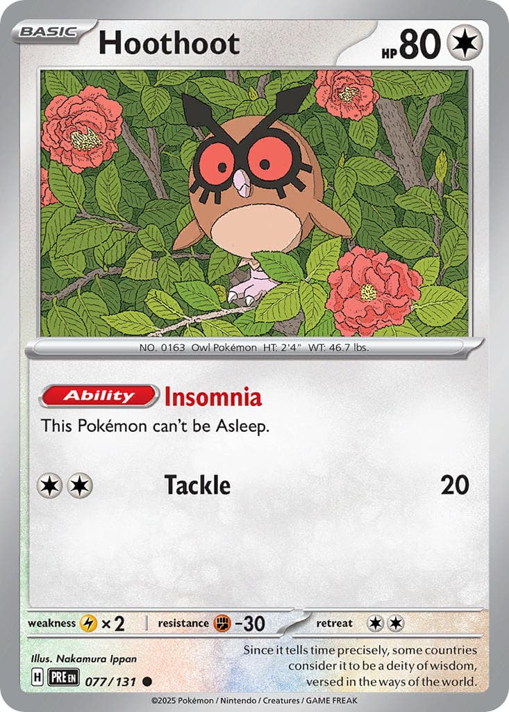 Hoothoot — Prismatic Evolutions Pokémon card