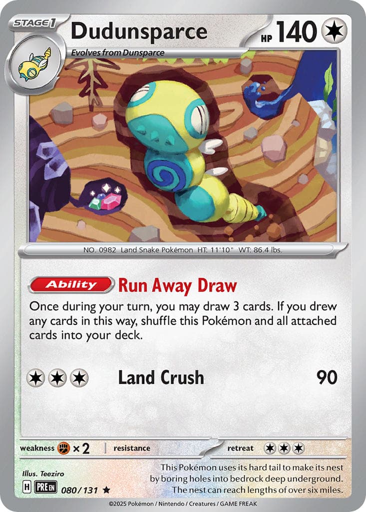 Dudunsparce — Prismatic Evolutions Pokémon card