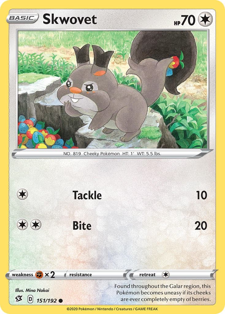 Skwovet — Rebel Clash Pokémon card