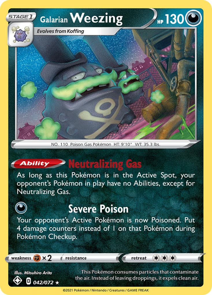 Galarian Weezing — Shining Fates Pokémon card