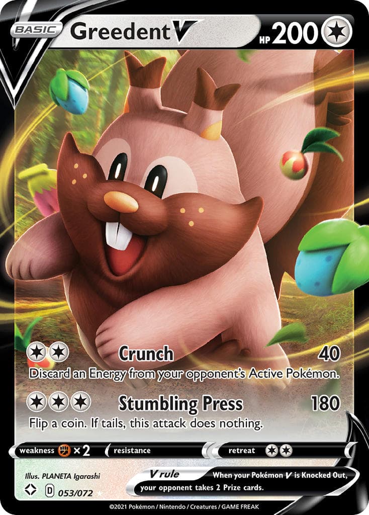 Greedent V — Shining Fates Pokémon card