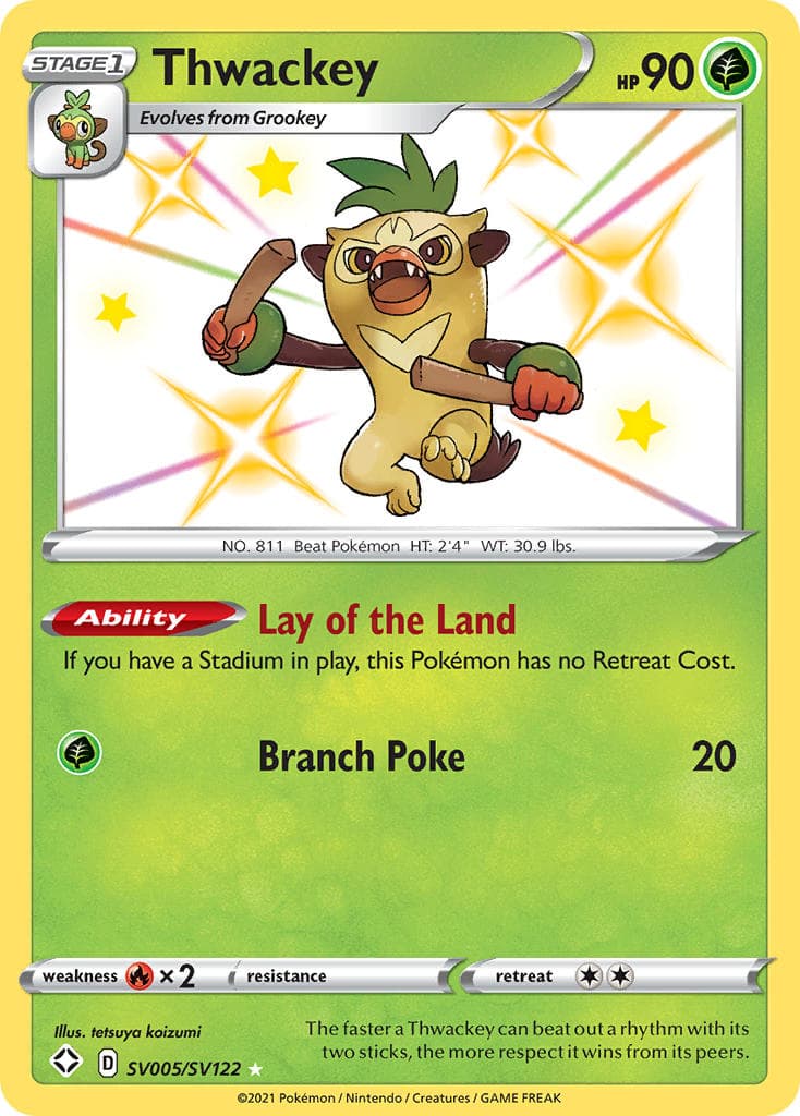 Thwackey — Shining Fates Pokémon card