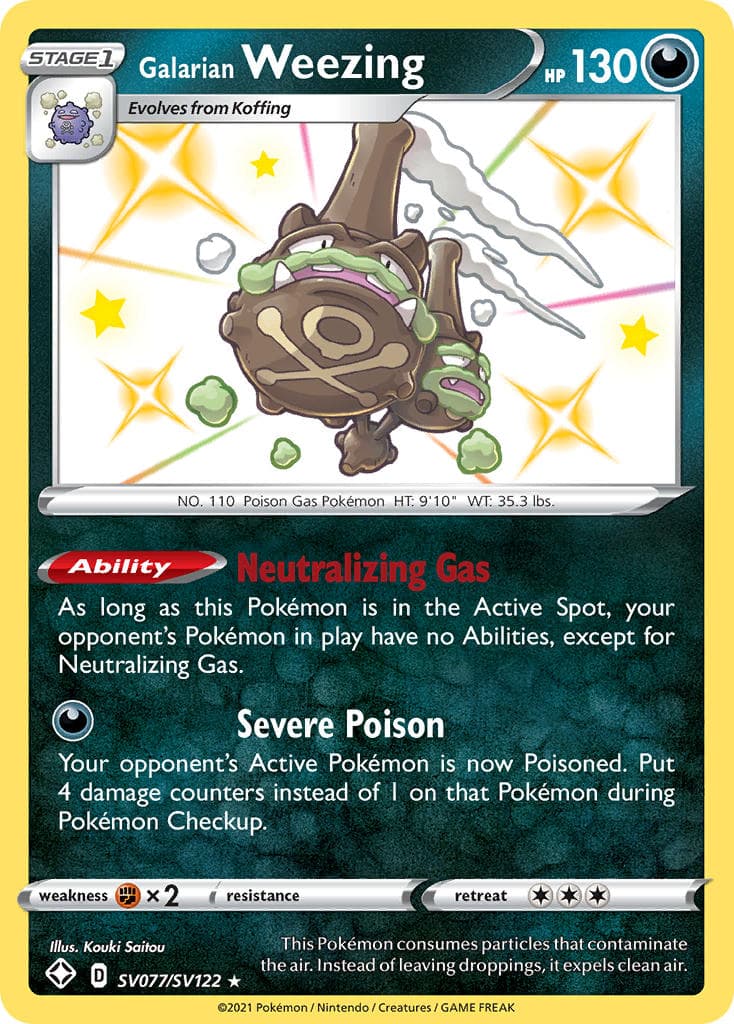 Galarian Weezing — Shining Fates Pokémon card