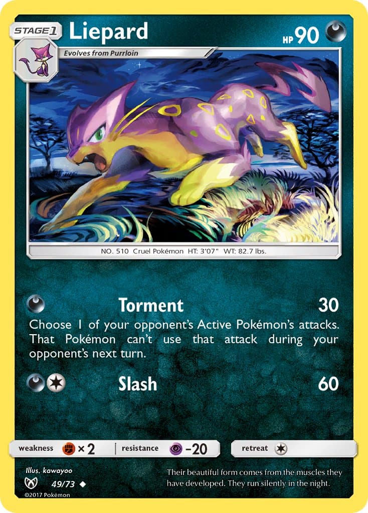 Liepard — Shining Legends Pokémon card