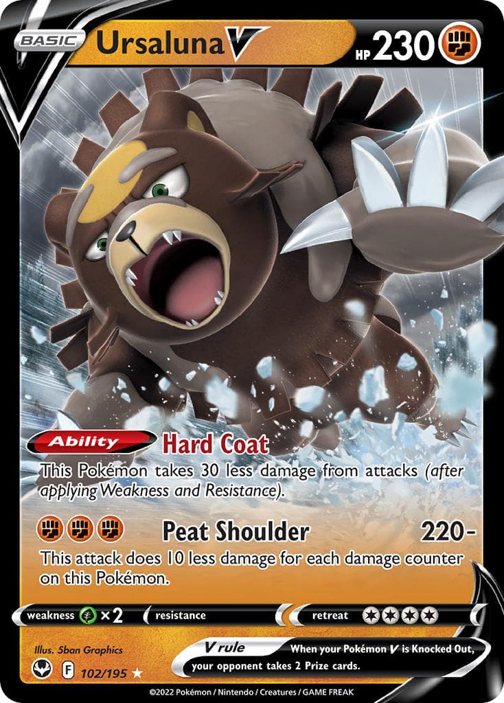 Ursaluna V — Silver Tempest Pokémon card