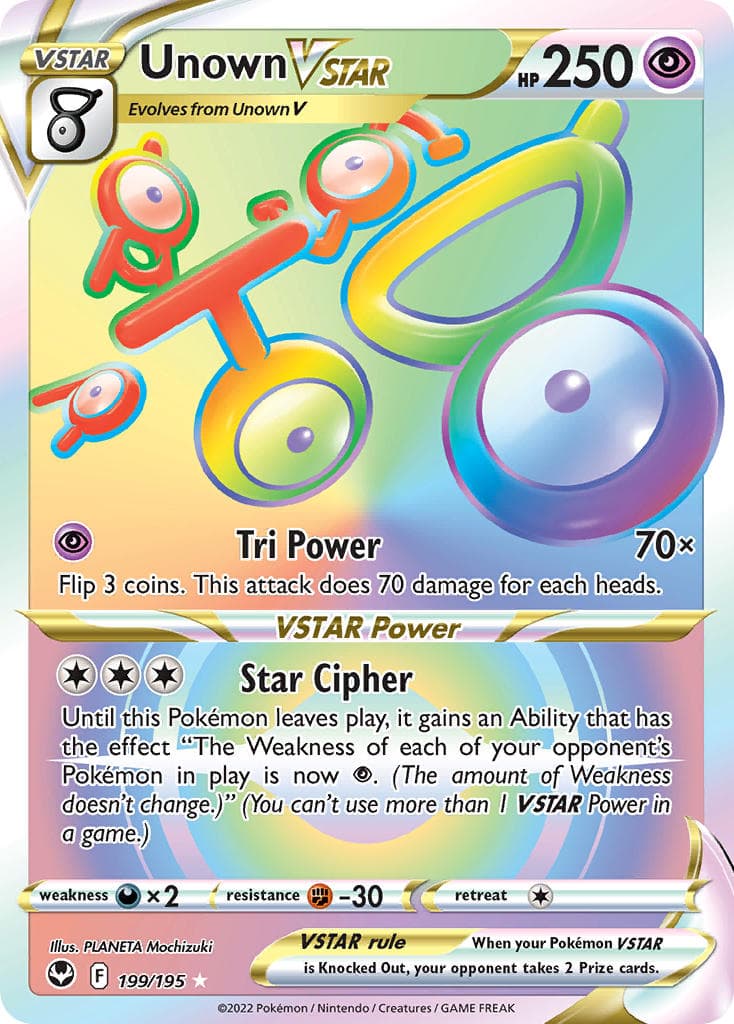 Unown Vstar — Silver Tempest Pokémon card
