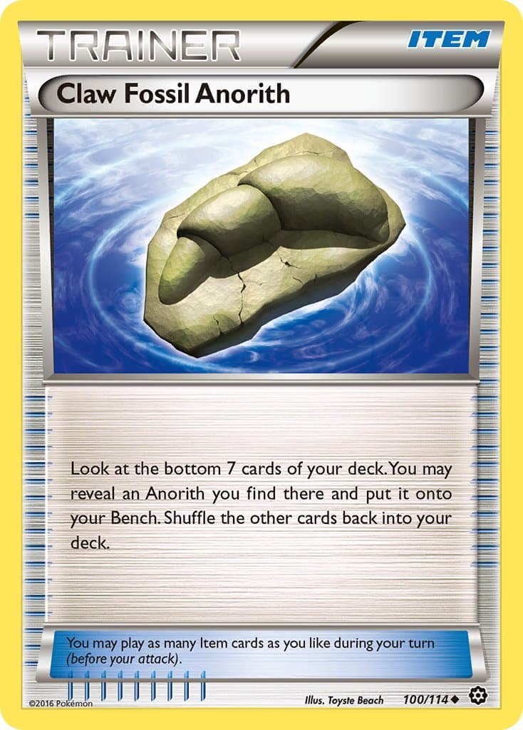 Claw Fossil Anorith — Steam Siege Pokémon card