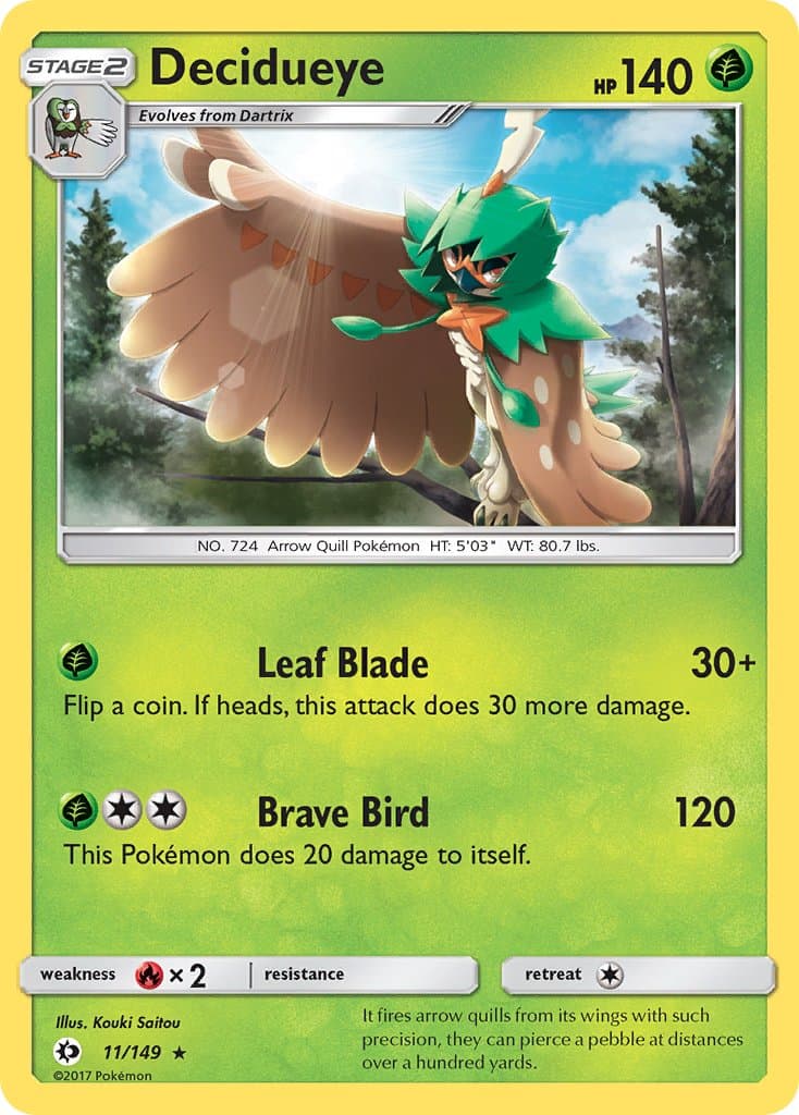 Decidueye — Sun & Moon Pokémon card