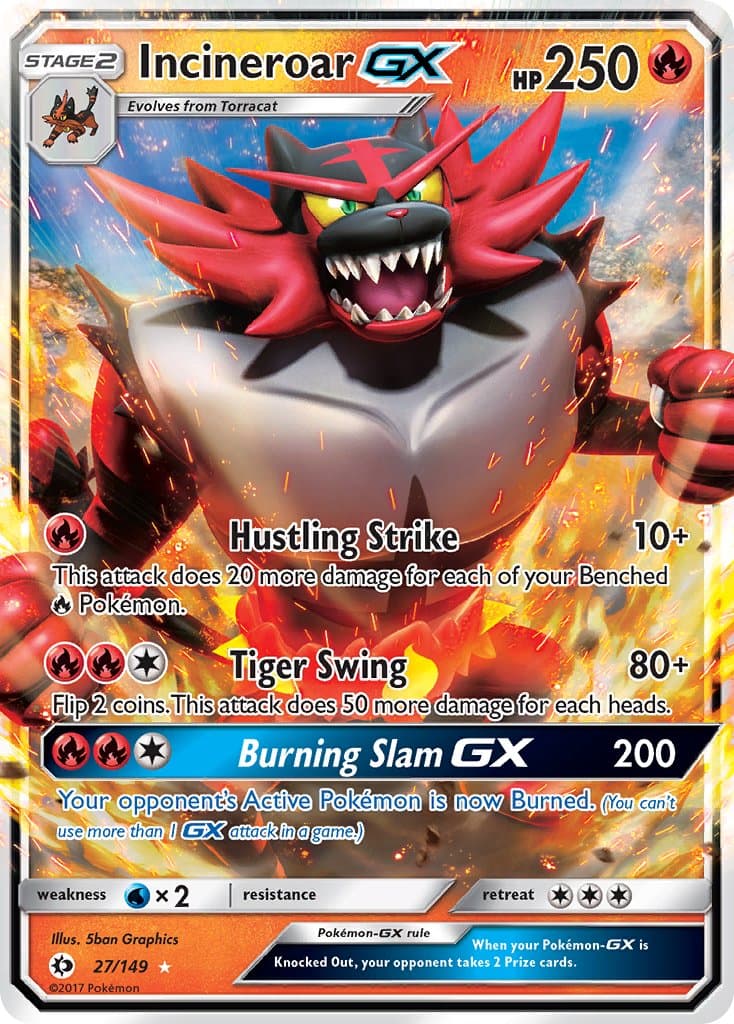 Incineroar Gx — Sun & Moon Pokémon card