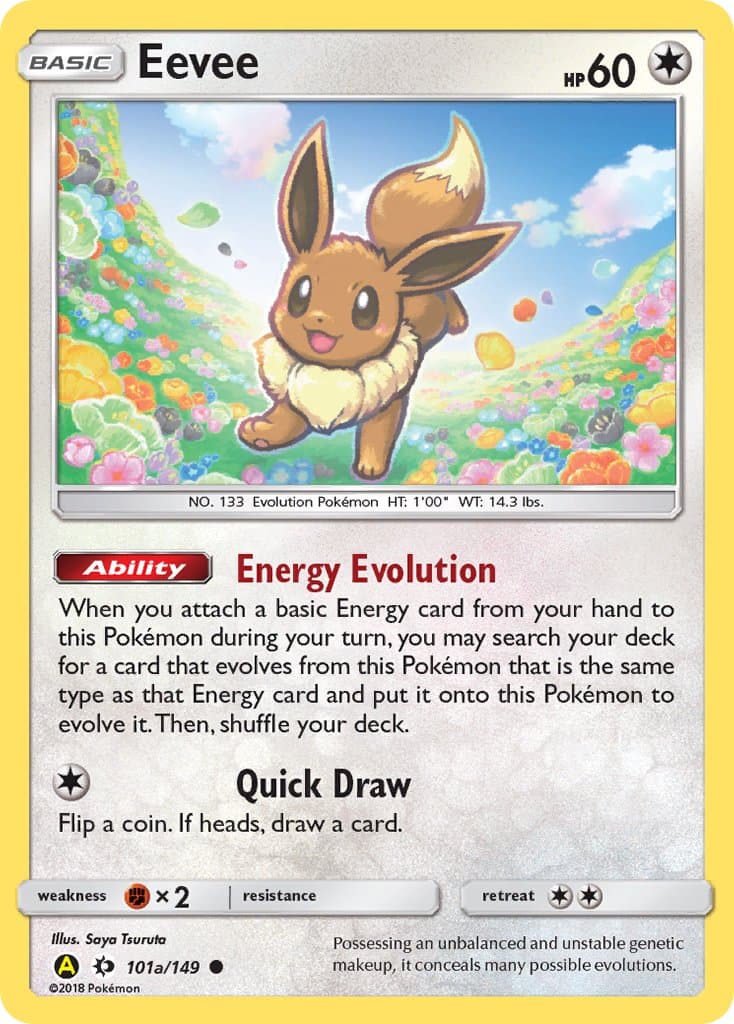 Eevee Yaa — Sun & Moon Pokémon card