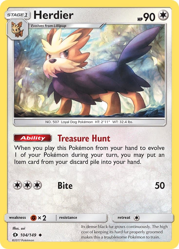 Herdier — Sun & Moon Pokémon card