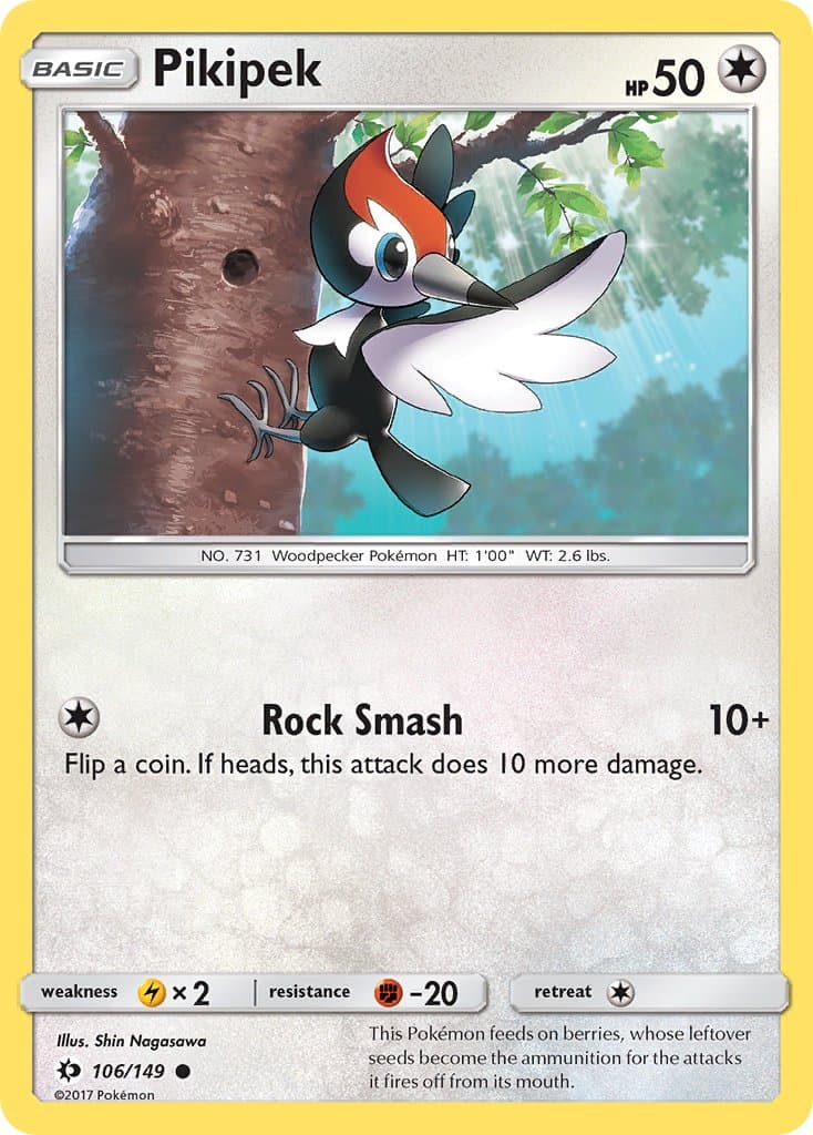Pikipek — Sun & Moon Pokémon card