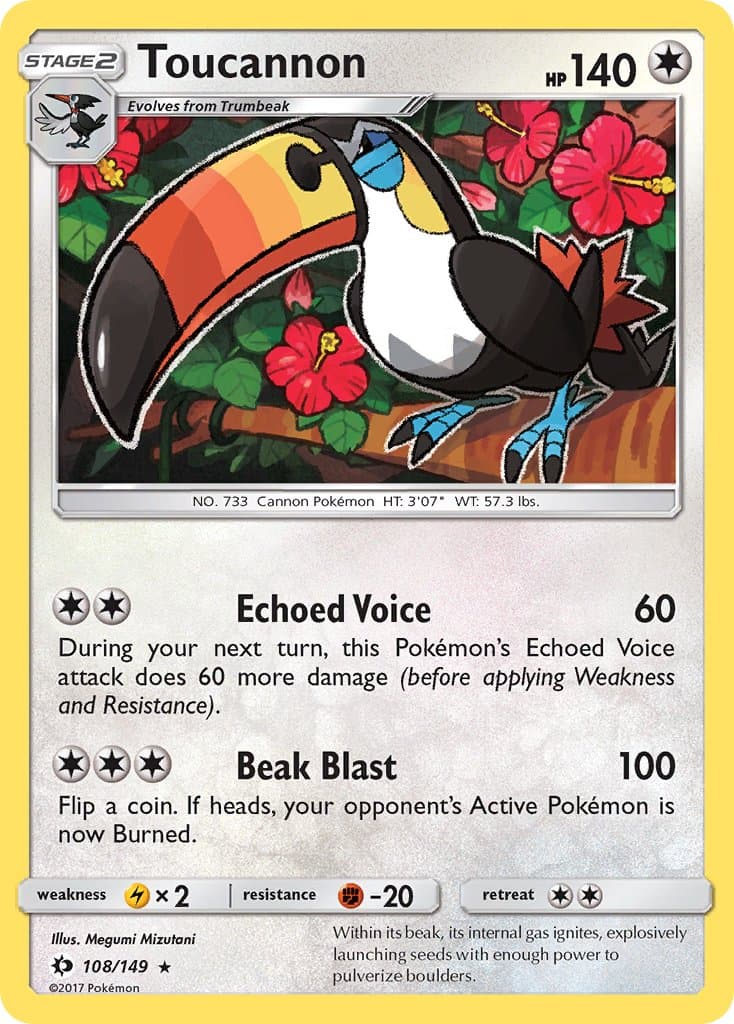Toucannon — Sun & Moon Pokémon card