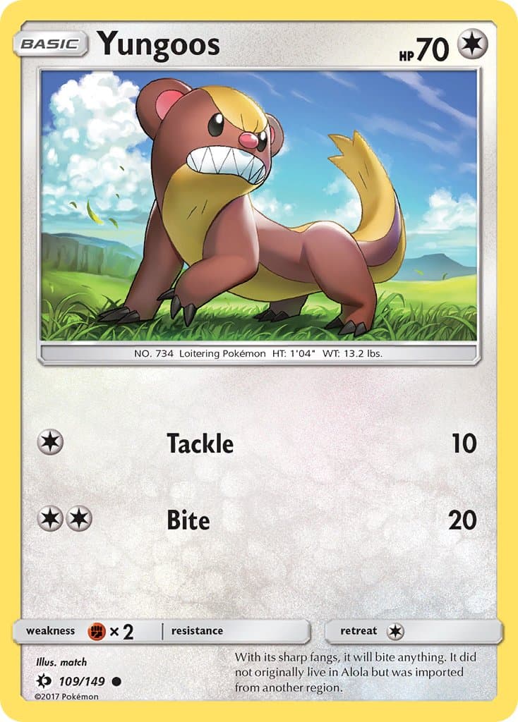 Yungoos — Sun & Moon Pokémon card