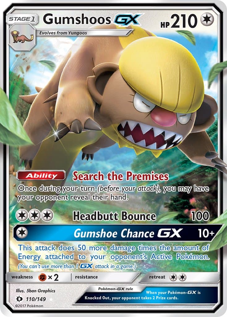 Gumshoos Gx — Sun & Moon Pokémon card