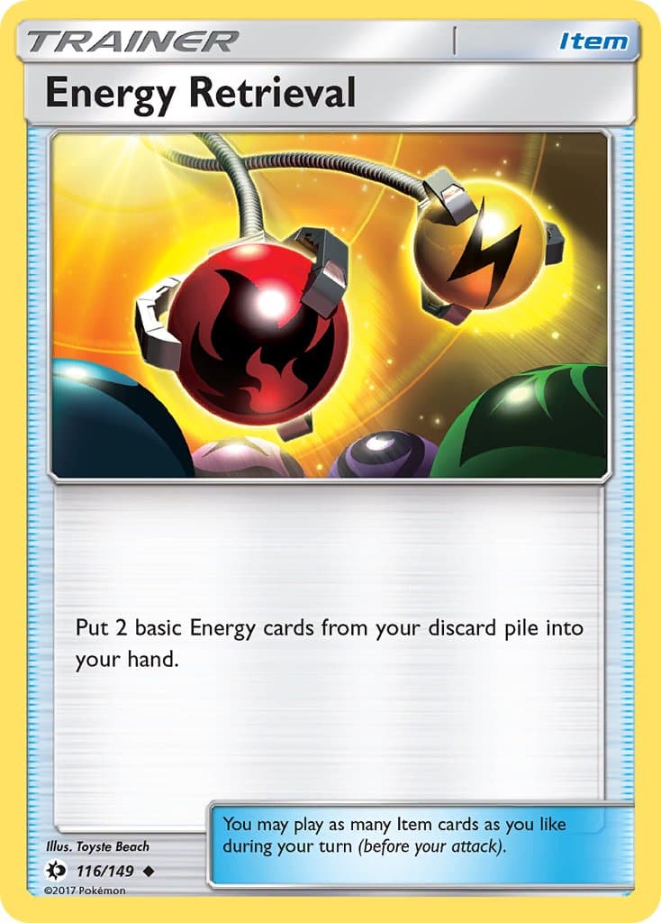 Energy Retrieval — Sun & Moon Pokémon card
