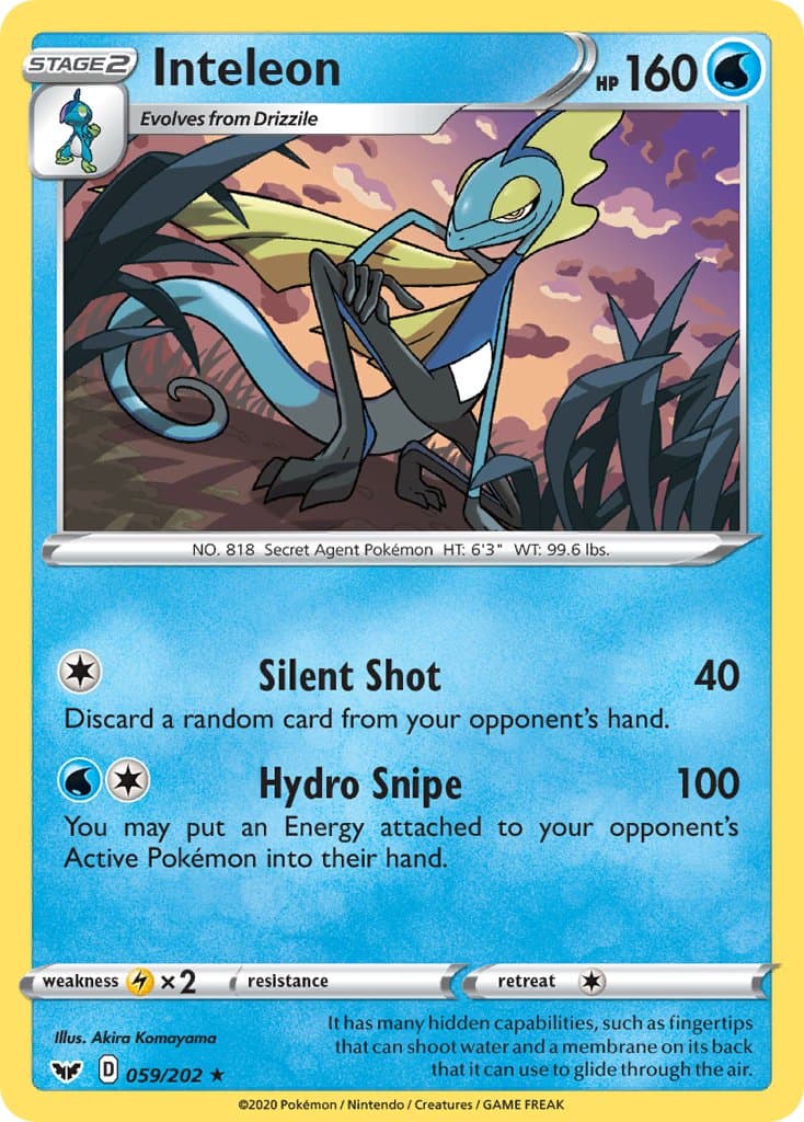 Inteleon — Sword & Shield Pokémon card