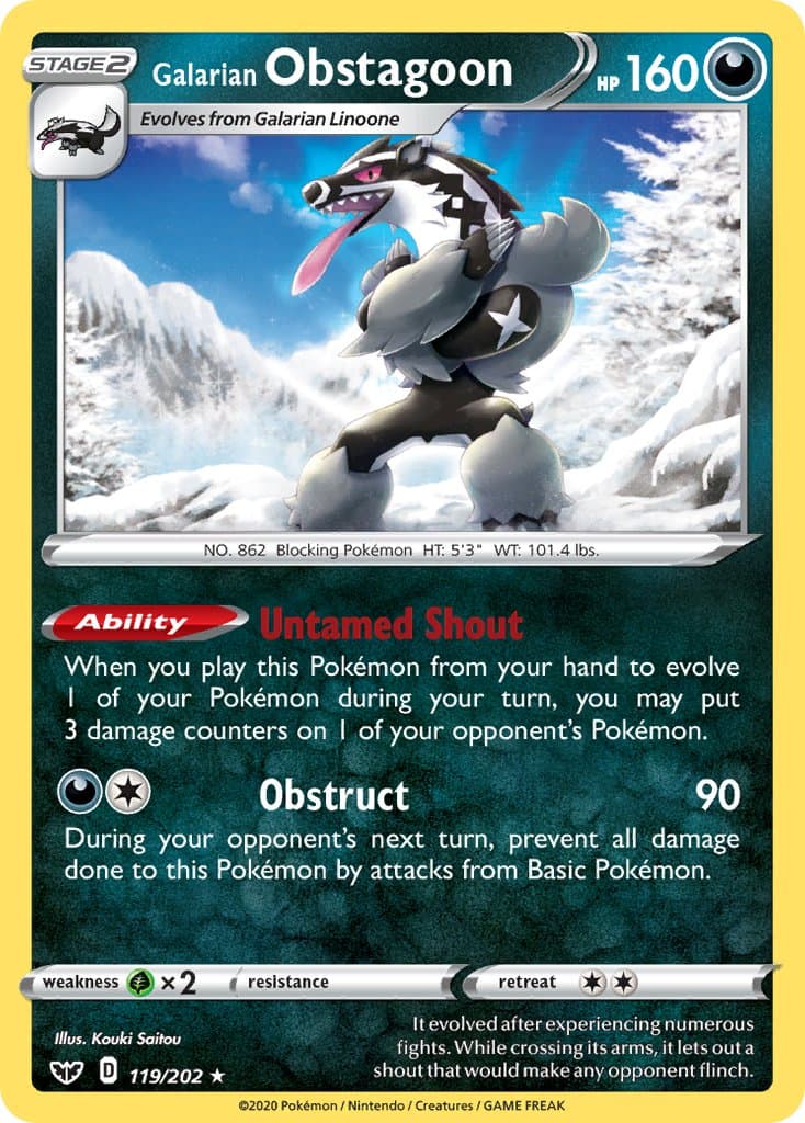 Galarian Obstagoon — Sword & Shield Pokémon card