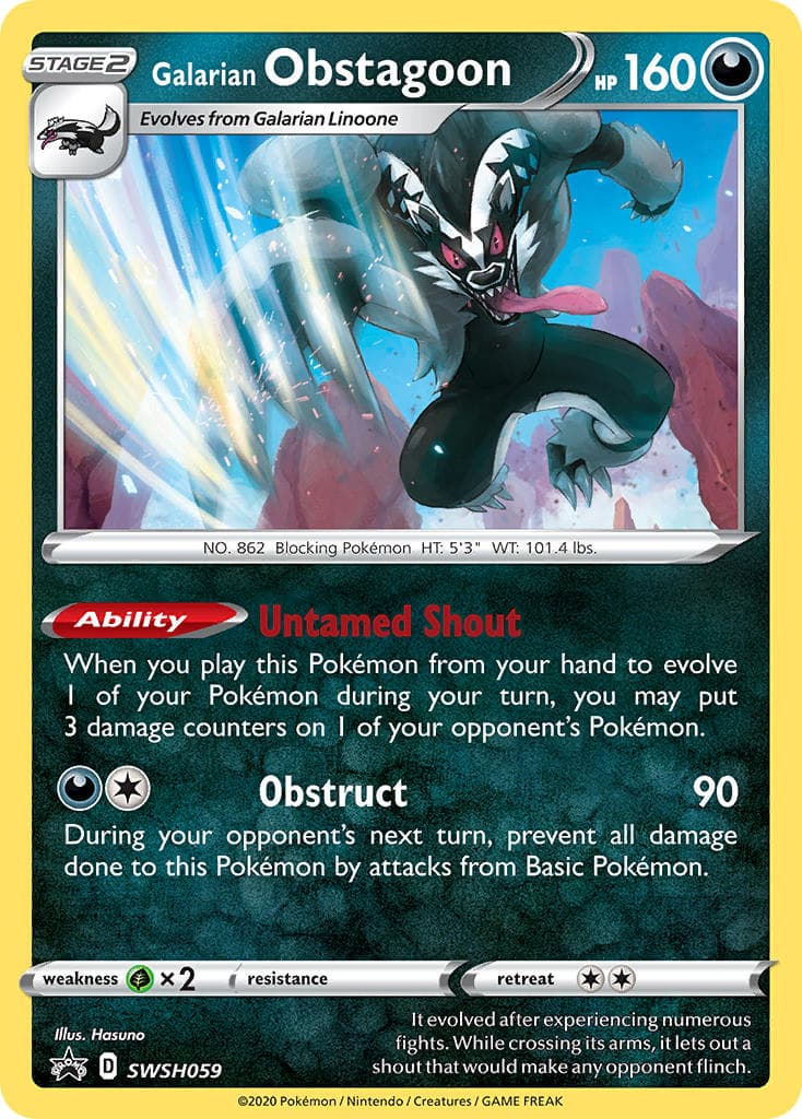 Galarian Obstagoon — Sword Shield Promos