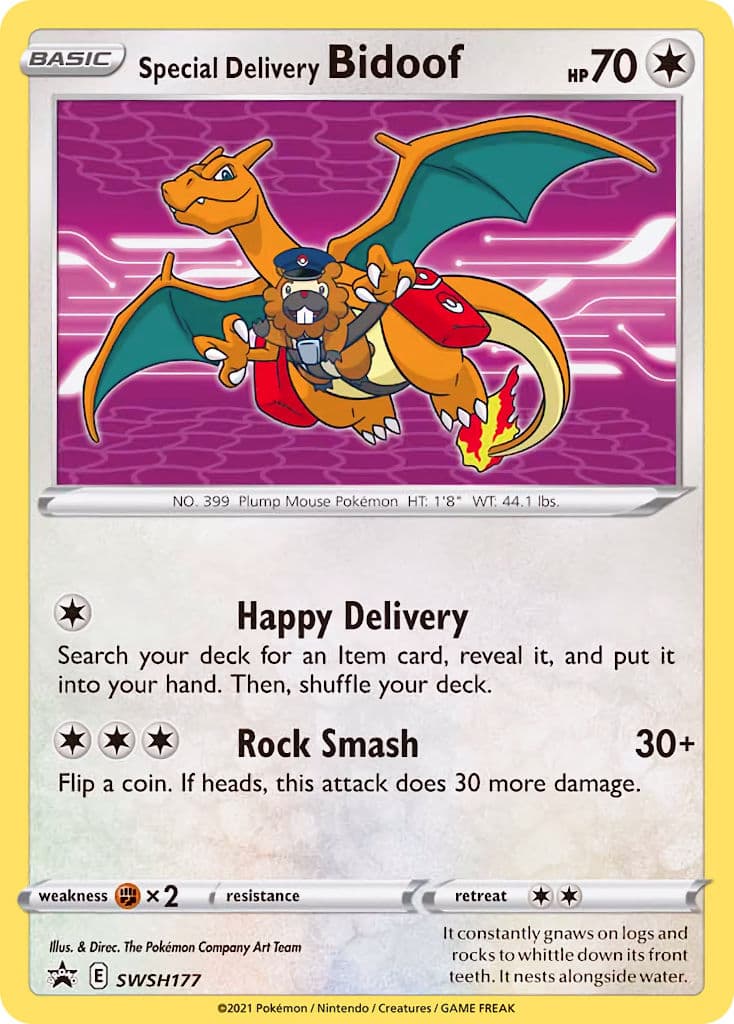 Special Delivery Bidoof Fix — Sword Shield Promos Pokémon card