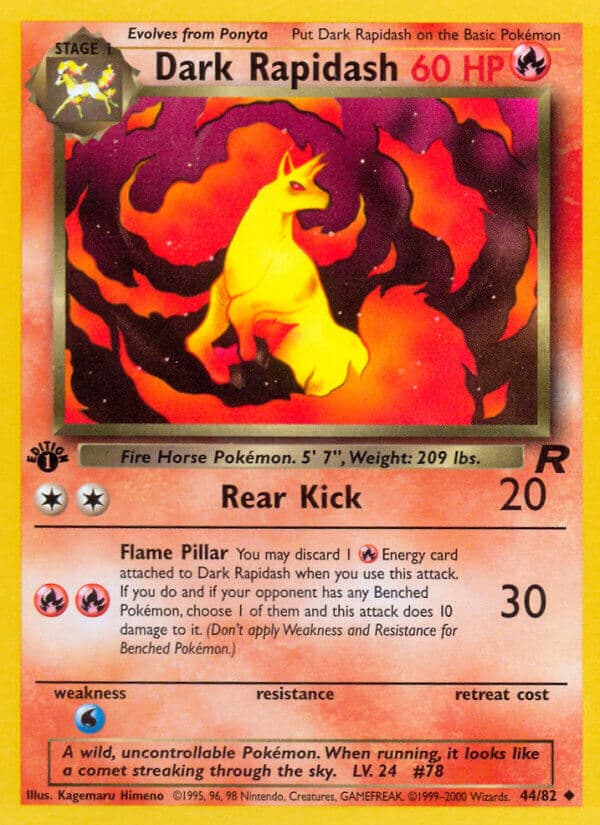 Dark Rapidash — Team Rocket Pokémon card