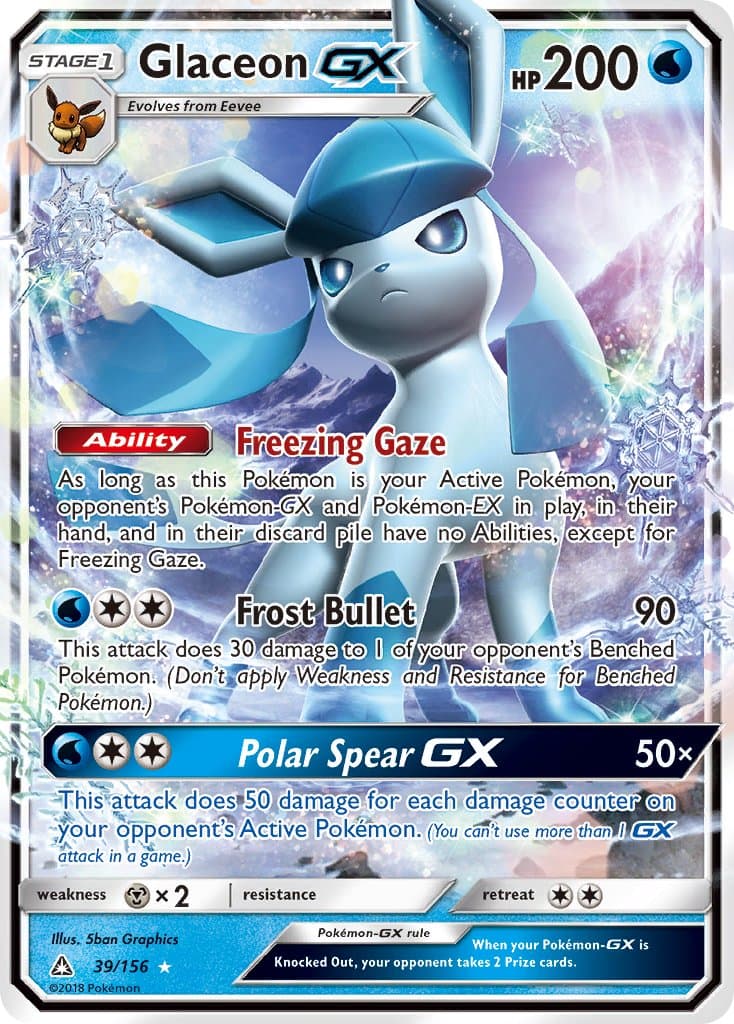 Glaceon Gx — Ultra Prism Pokémon card