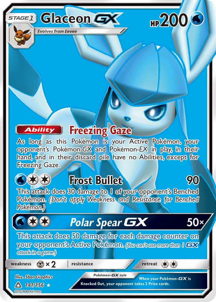 Glaceon Gx — Ultra Prism Pokémon card