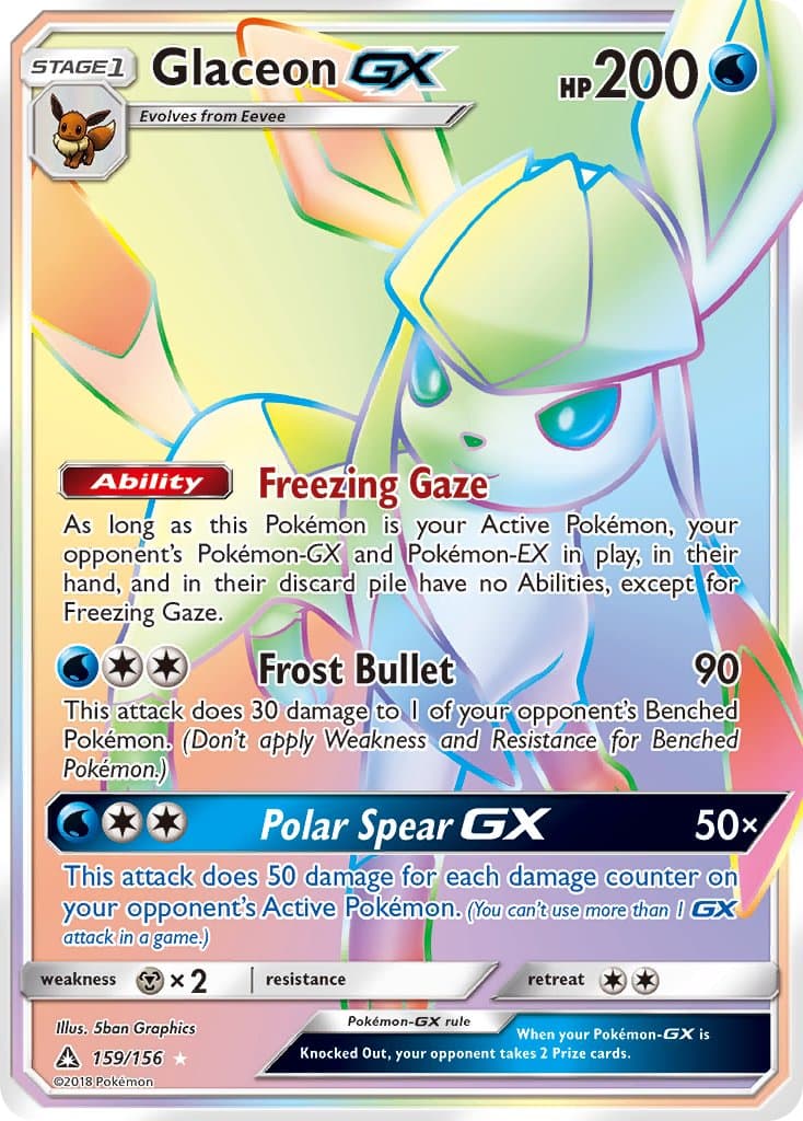 Glaceon Gx — Ultra Prism Pokémon card