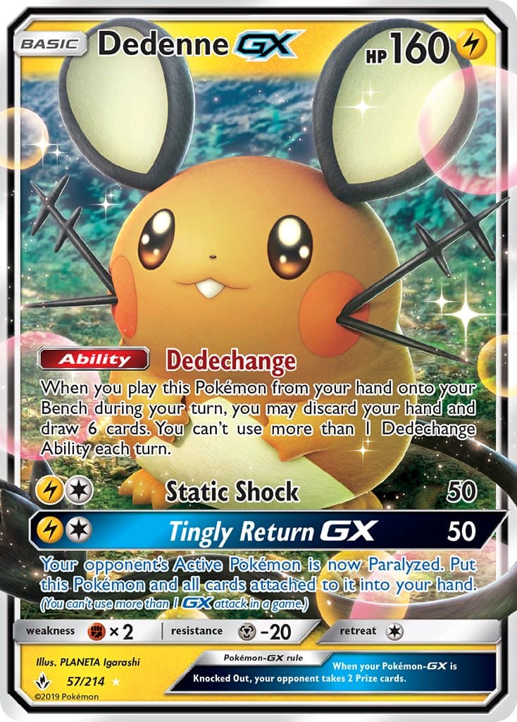 Dedenne Gx — Unbroken Bonds Pokémon card