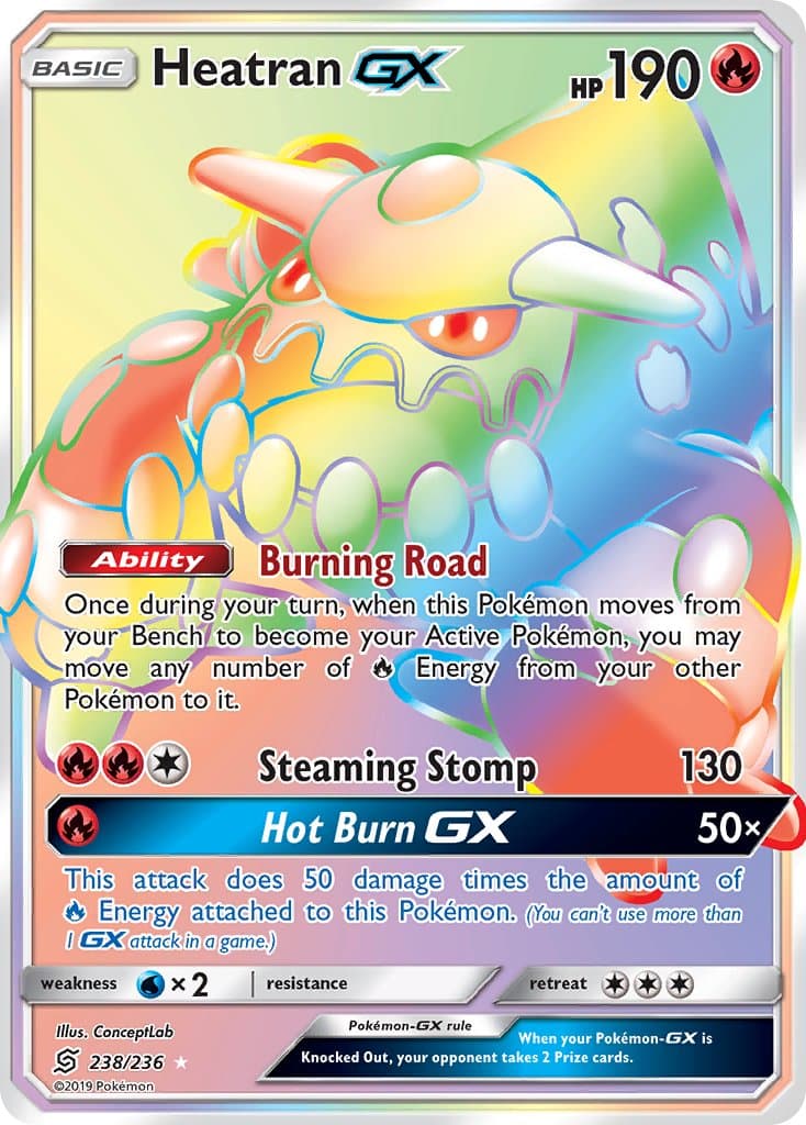 Heatran Gx — Unified Minds Pokémon card