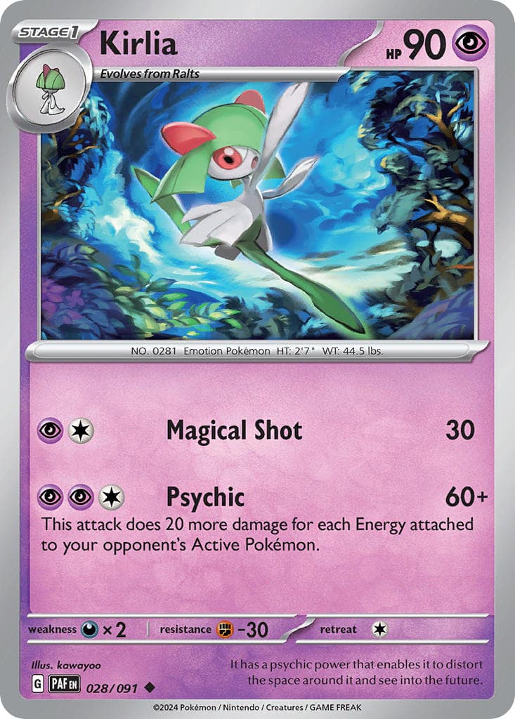 Pokemon 28 Kirlia — Paldean Fates #28 Pokémon Card | PokéListing